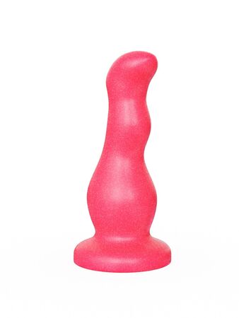 Гелевый розовый массажёр простаты без вибрации - 13,5 см.